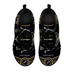 Vintage Sagittarius Zodiac Sign Print Black Sneakers