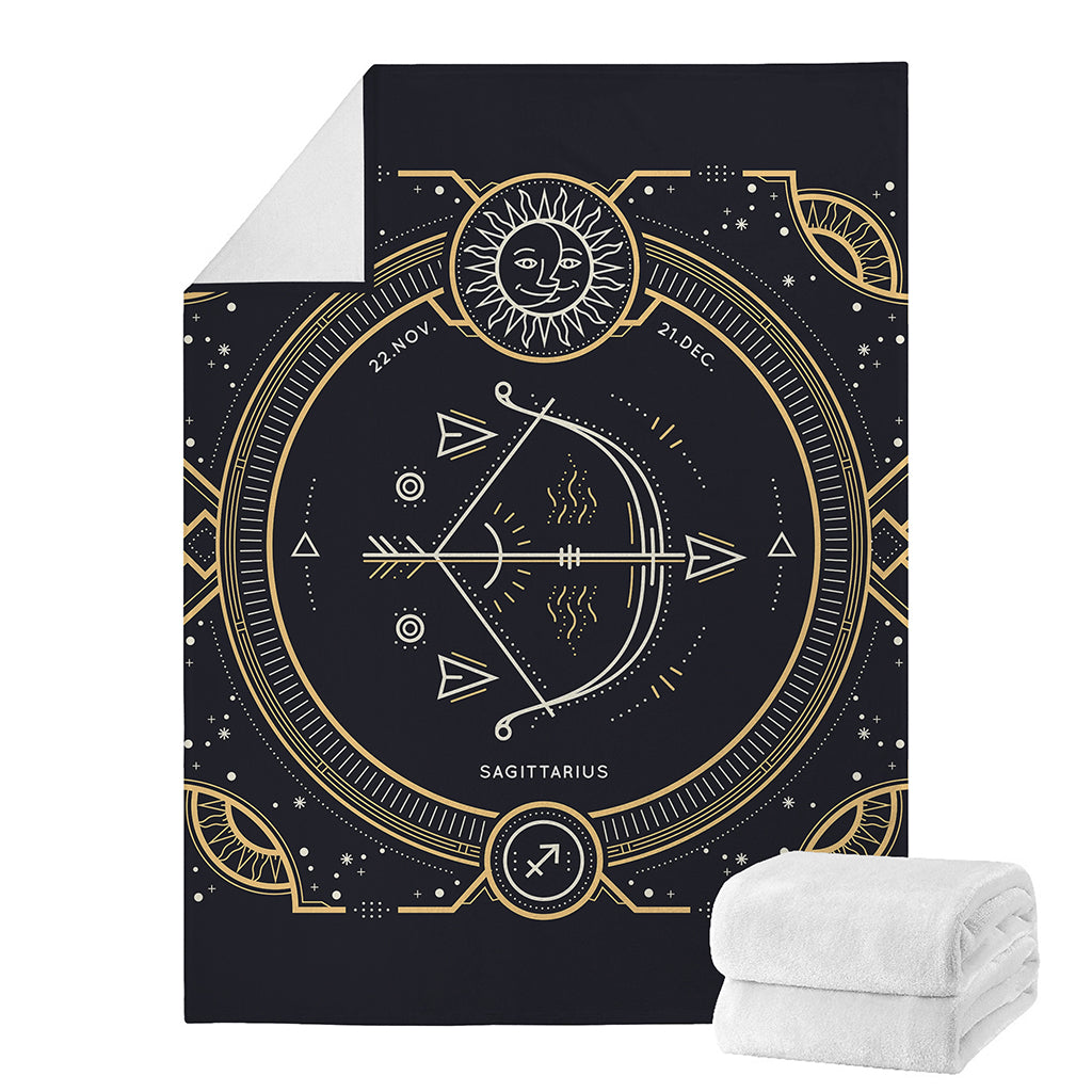 Vintage Sagittarius Zodiac Sign Print Blanket