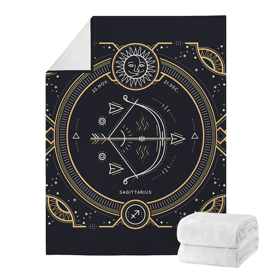 Vintage Sagittarius Zodiac Sign Print Blanket