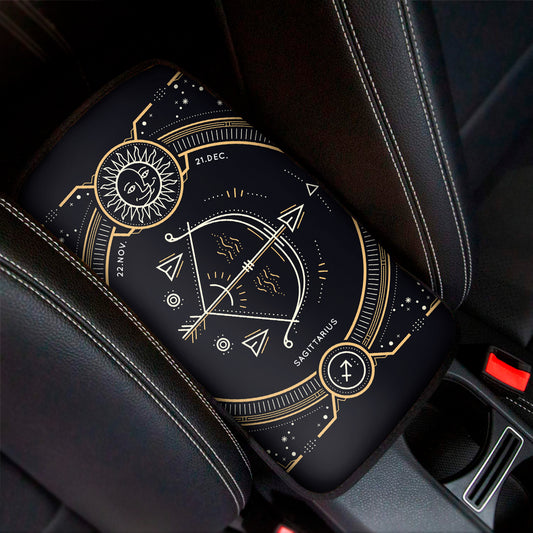 Vintage Sagittarius Zodiac Sign Print Car Center Console Cover
