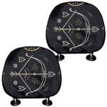 Vintage Sagittarius Zodiac Sign Print Car Headrest Covers