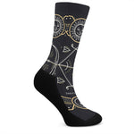 Vintage Sagittarius Zodiac Sign Print Crew Socks