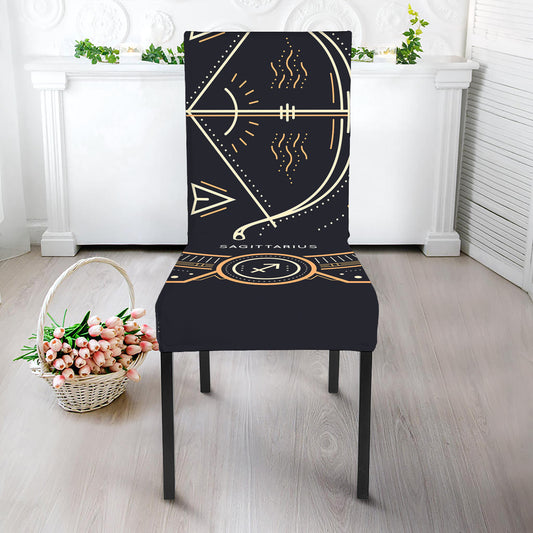 Vintage Sagittarius Zodiac Sign Print Dining Chair Slipcover