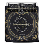 Vintage Sagittarius Zodiac Sign Print Duvet Cover Bedding Set