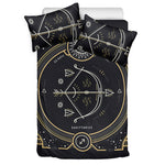 Vintage Sagittarius Zodiac Sign Print Duvet Cover Bedding Set