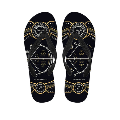 Vintage Sagittarius Zodiac Sign Print Flip Flops