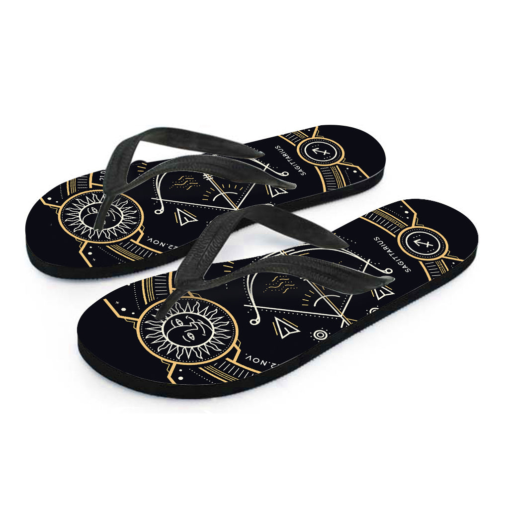 Vintage Sagittarius Zodiac Sign Print Flip Flops