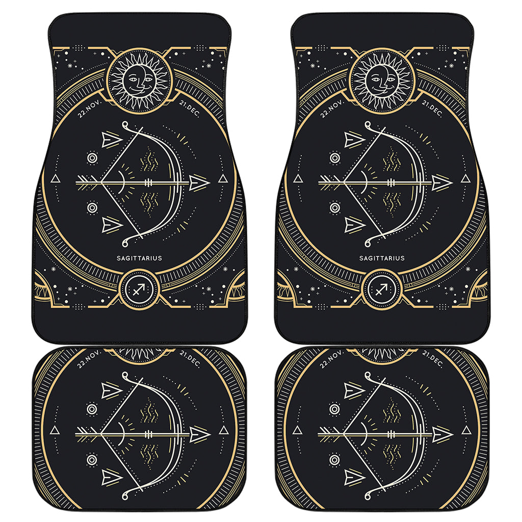 Vintage Sagittarius Zodiac Sign Print Front and Back Car Floor Mats