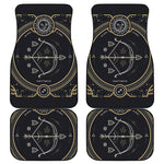 Vintage Sagittarius Zodiac Sign Print Front and Back Car Floor Mats