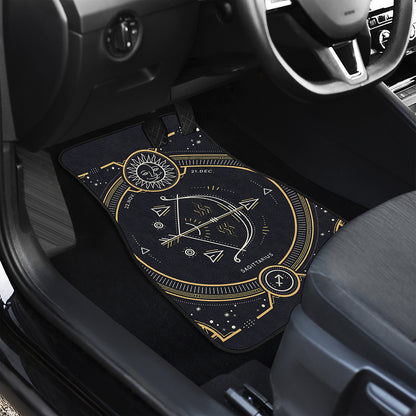 Vintage Sagittarius Zodiac Sign Print Front Car Floor Mats