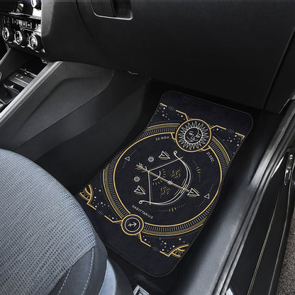 Vintage Sagittarius Zodiac Sign Print Front Car Floor Mats
