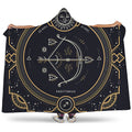 Vintage Sagittarius Zodiac Sign Print Hooded Blanket