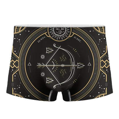 Vintage Sagittarius Zodiac Sign Print Men's Boxer Briefs