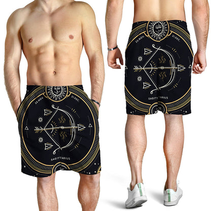 Vintage Sagittarius Zodiac Sign Print Men's Shorts