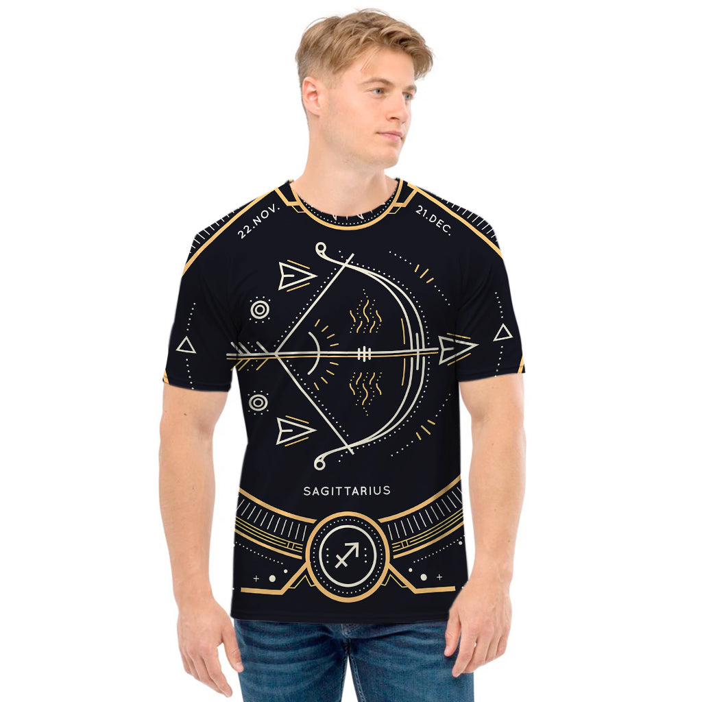 Vintage Sagittarius Zodiac Sign Print Men's T-Shirt
