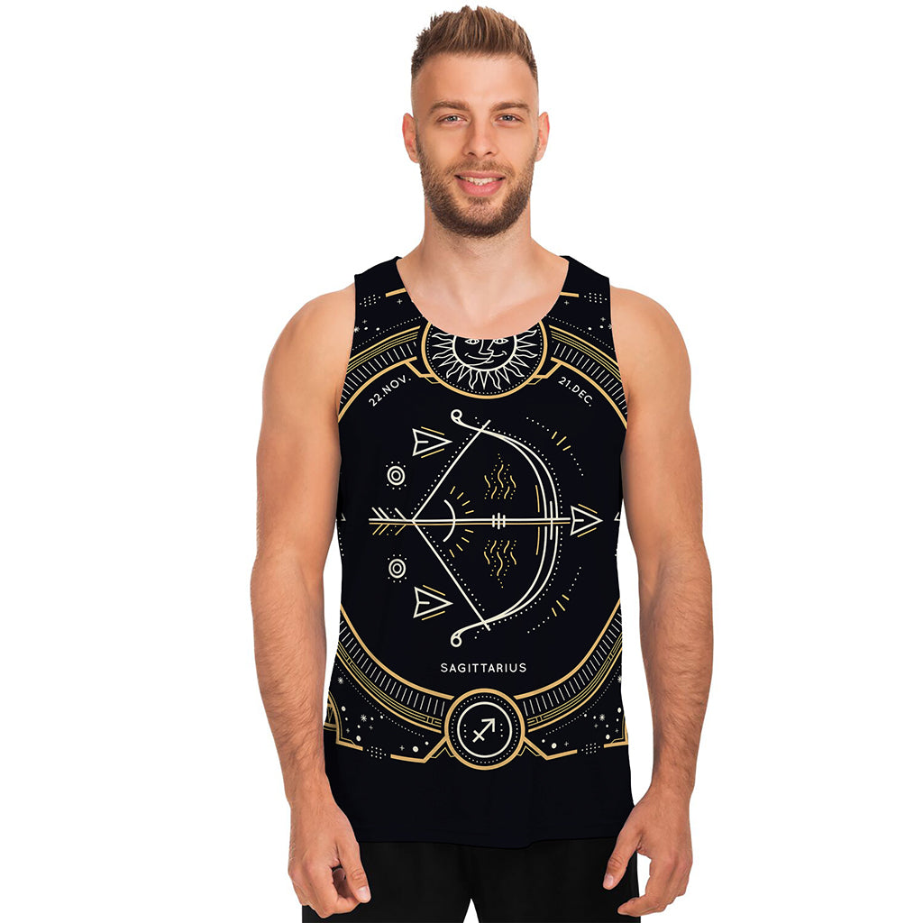Vintage Sagittarius Zodiac Sign Print Men's Tank Top