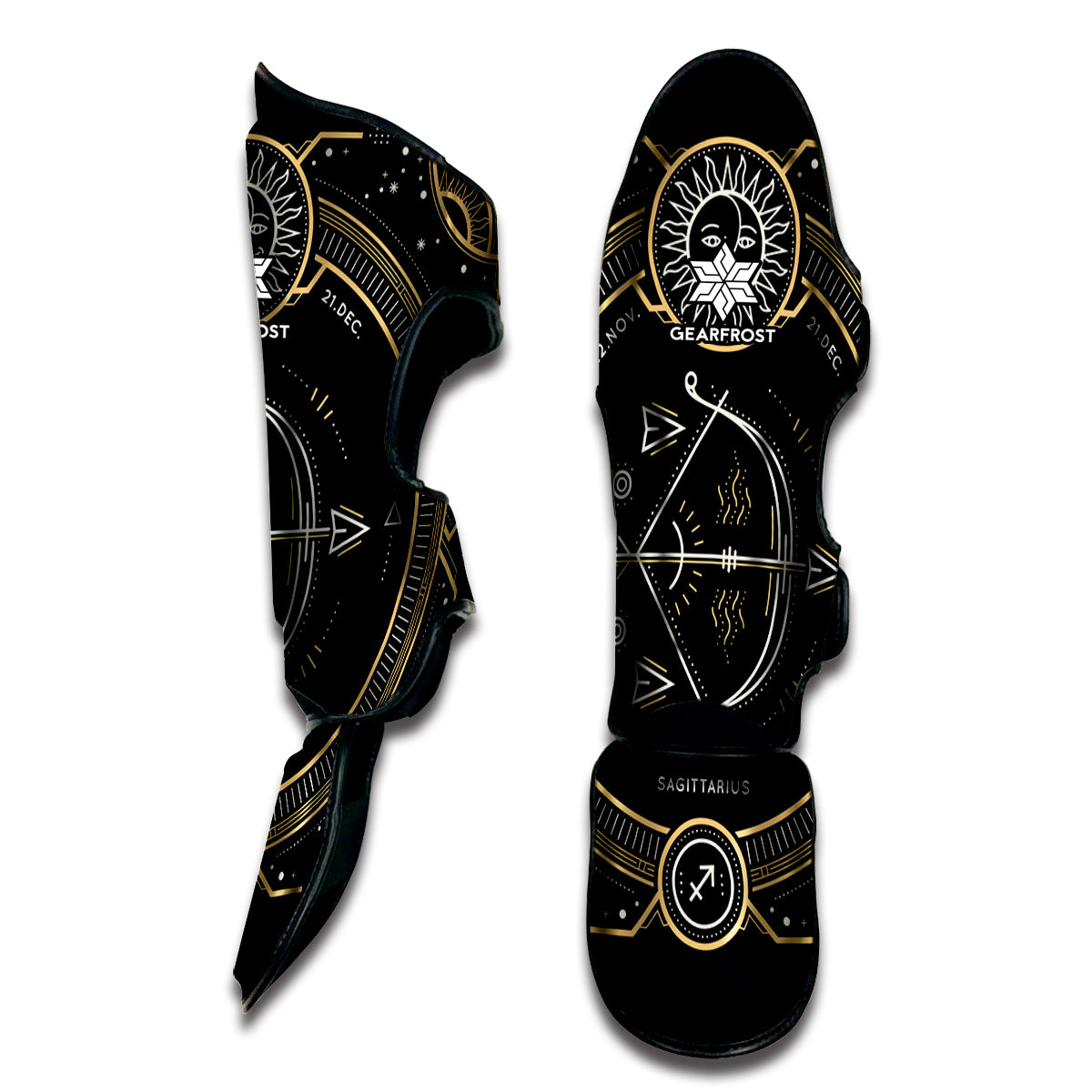 Vintage Sagittarius Zodiac Sign Print Muay Thai Shin Guard