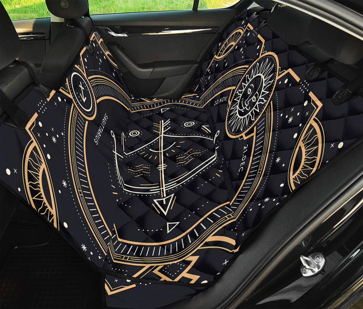 Vintage Sagittarius Zodiac Sign Print Pet Car Back Seat Cover