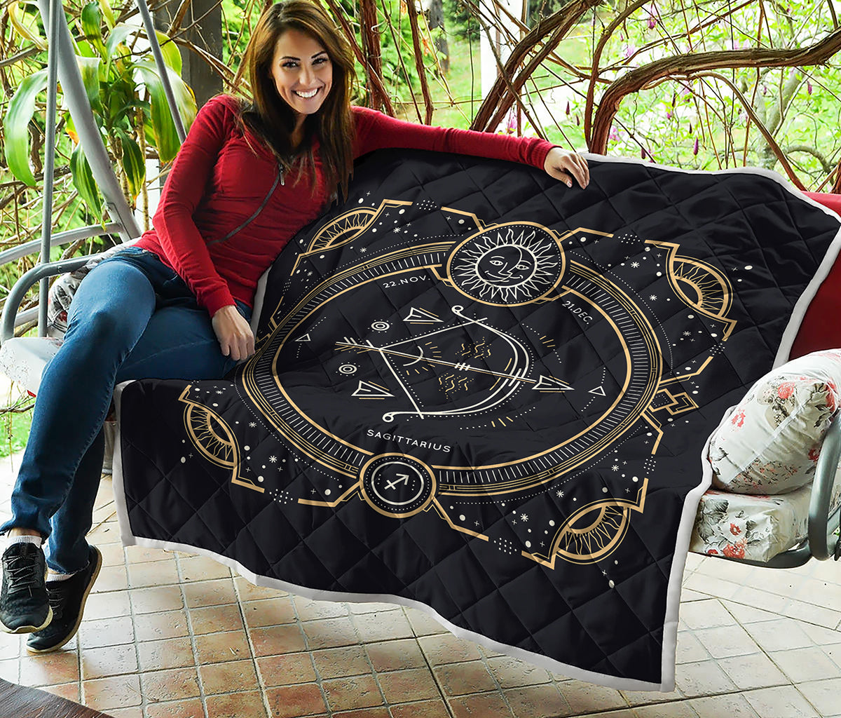 Vintage Sagittarius Zodiac Sign Print Quilt