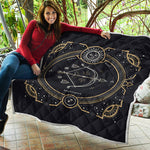 Vintage Sagittarius Zodiac Sign Print Quilt