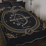 Vintage Sagittarius Zodiac Sign Print Quilt Bed Set