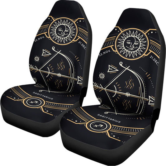 Vintage Sagittarius Zodiac Sign Print Universal Fit Car Seat Covers