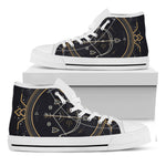 Vintage Sagittarius Zodiac Sign Print White High Top Shoes