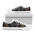Vintage Sagittarius Zodiac Sign Print White Low Top Shoes