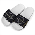 Vintage Sagittarius Zodiac Sign Print White Slide Sandals