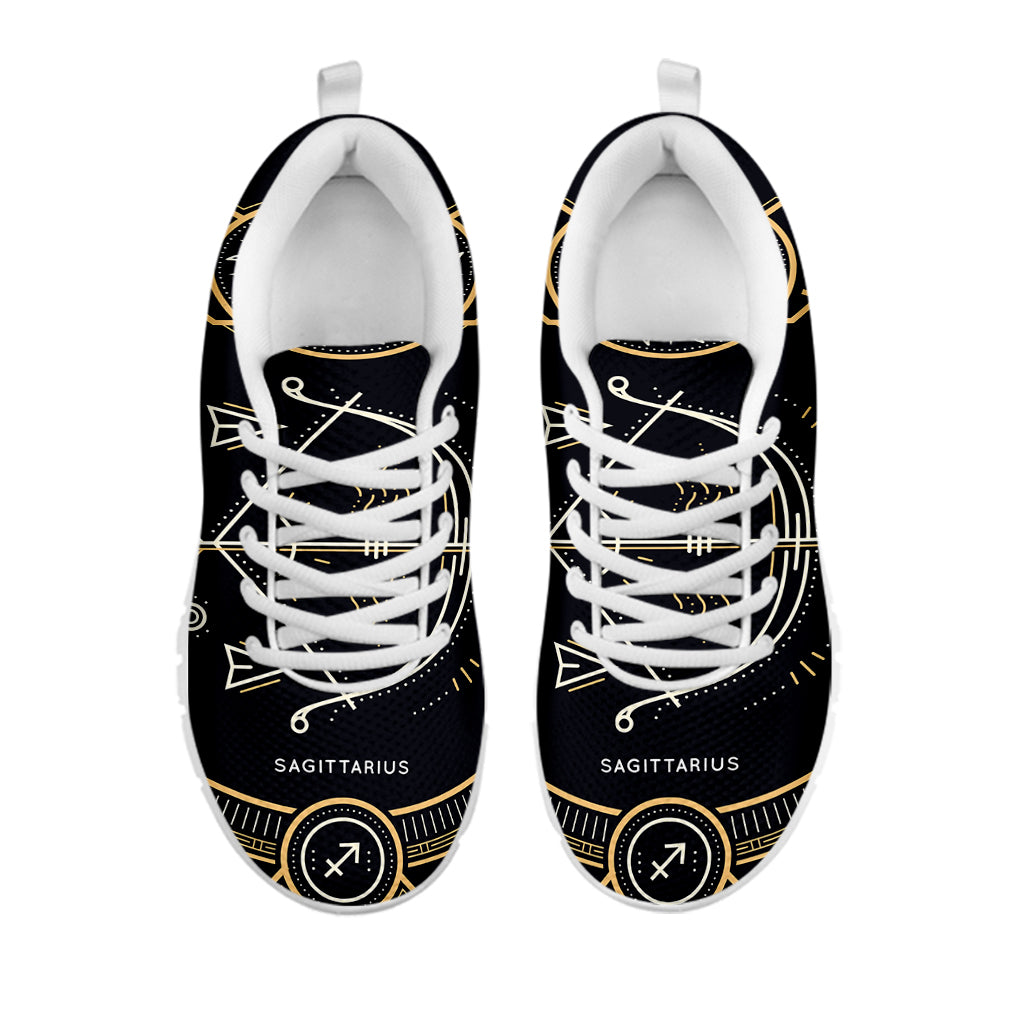 Vintage Sagittarius Zodiac Sign Print White Sneakers