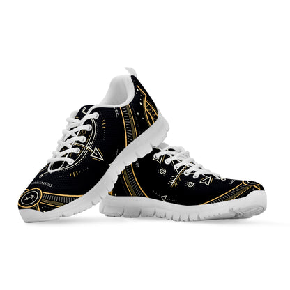 Vintage Sagittarius Zodiac Sign Print White Sneakers