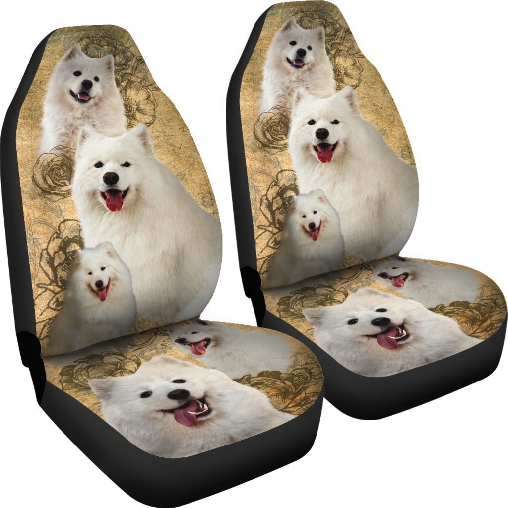 Vintage Samoyed Universal Fit Car Seat Covers GearFrost