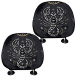 Vintage Scorpio Zodiac Sign Print Car Headrest Covers
