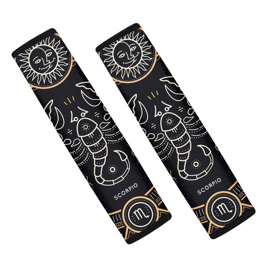 Vintage Scorpio Zodiac Sign Print Car Seat Belt Covers