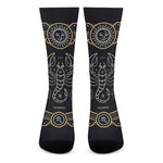 Vintage Scorpio Zodiac Sign Print Crew Socks