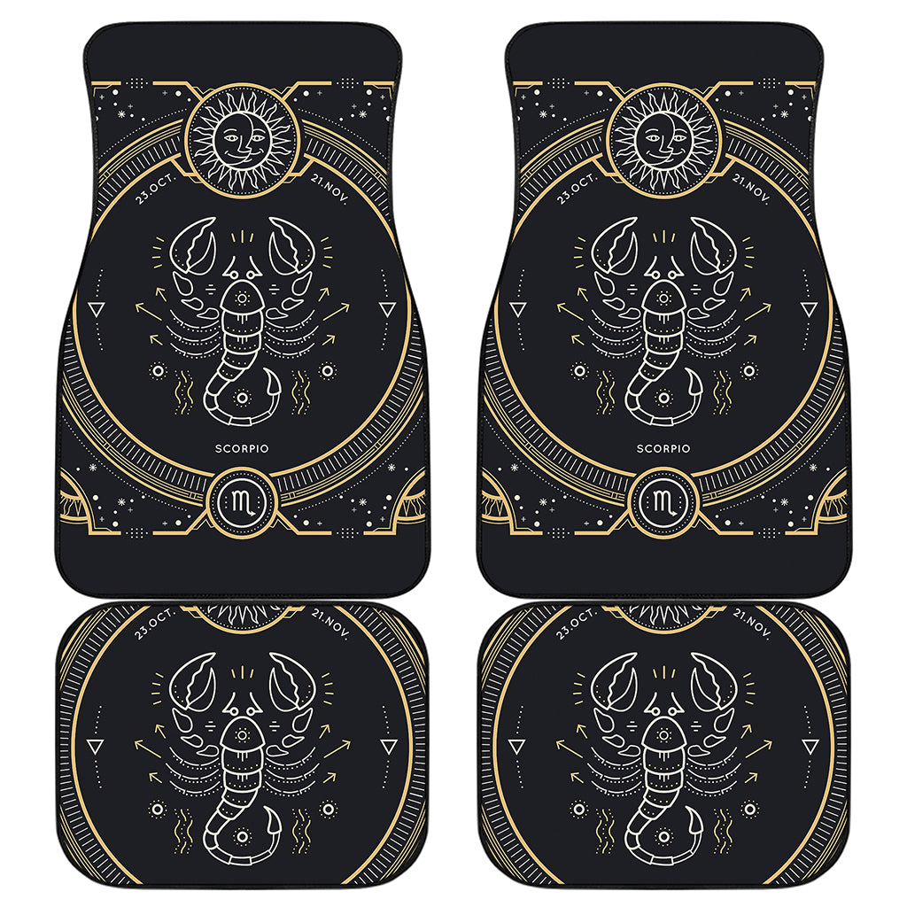 Vintage Scorpio Zodiac Sign Print Front and Back Car Floor Mats