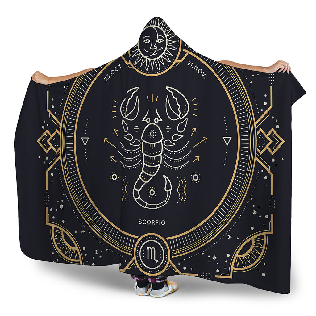 Vintage Scorpio Zodiac Sign Print Hooded Blanket