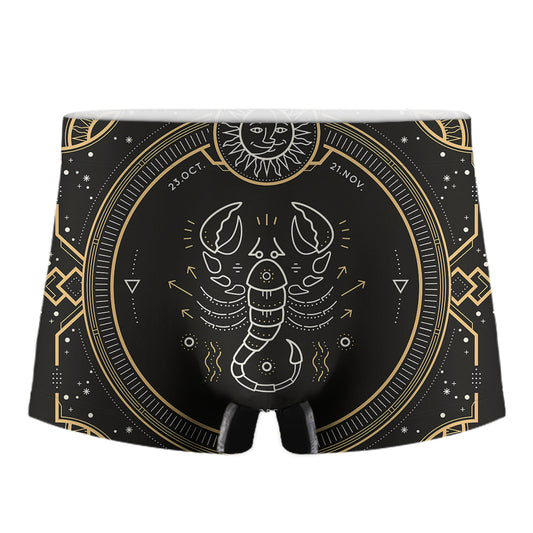 Vintage Scorpio Zodiac Sign Print Men's Boxer Briefs