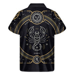 Vintage Scorpio Zodiac Sign Print Men's Short Sleeve Shirt