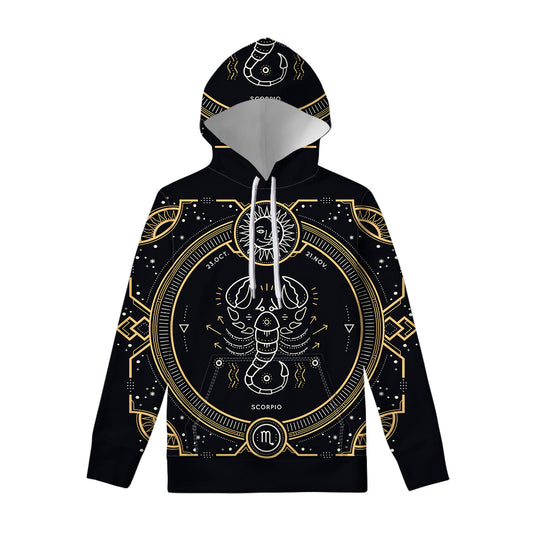 Vintage Scorpio Zodiac Sign Print Pullover Hoodie