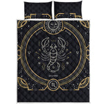 Vintage Scorpio Zodiac Sign Print Quilt Bed Set