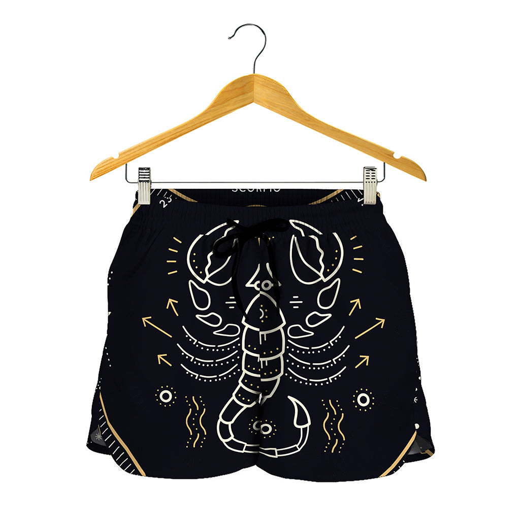 Vintage Scorpio Zodiac Sign Print Women's Shorts