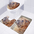 Vintage Shar Pei Print 3 Piece Bath Mat Set