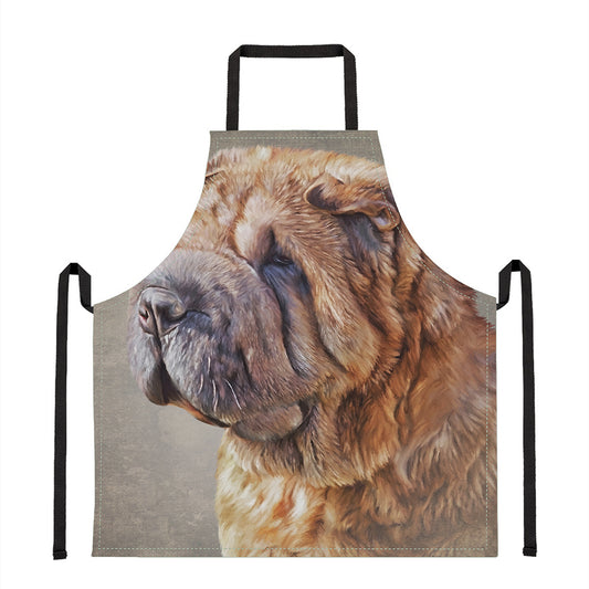 Vintage Shar Pei Print Apron