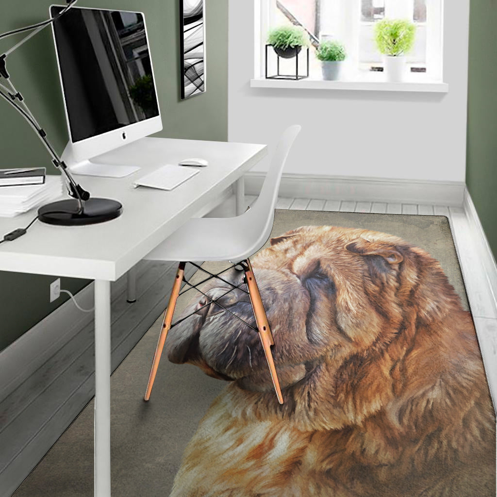 Vintage Shar Pei Print Area Rug