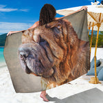 Vintage Shar Pei Print Beach Sarong Wrap