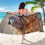Vintage Shar Pei Print Beach Sarong Wrap