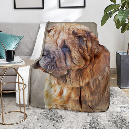 Vintage Shar Pei Print Blanket