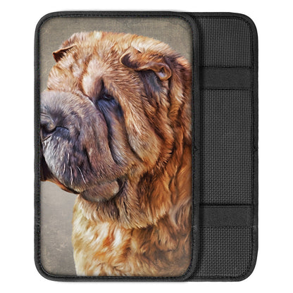 Vintage Shar Pei Print Car Center Console Cover
