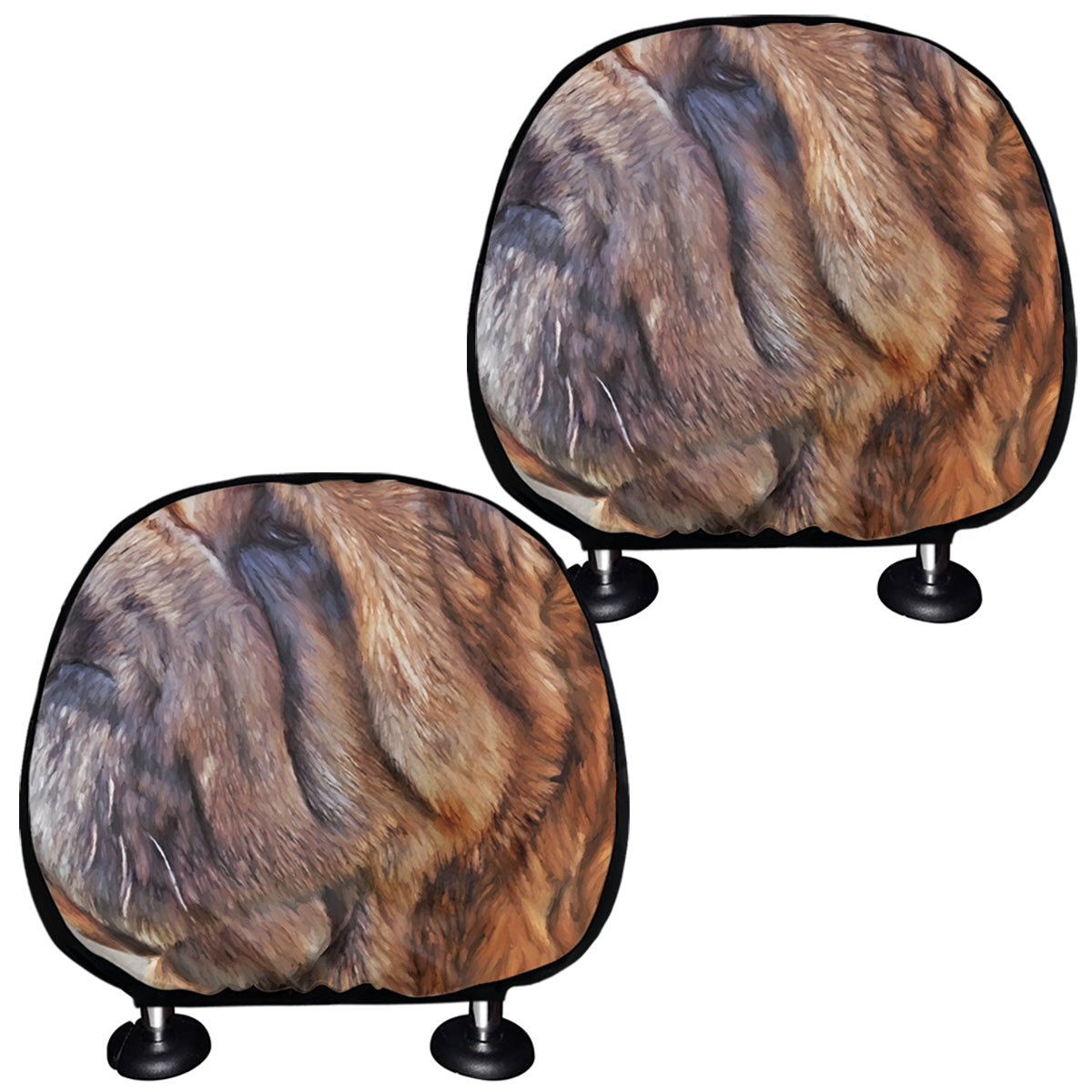 Vintage Shar Pei Print Car Headrest Covers